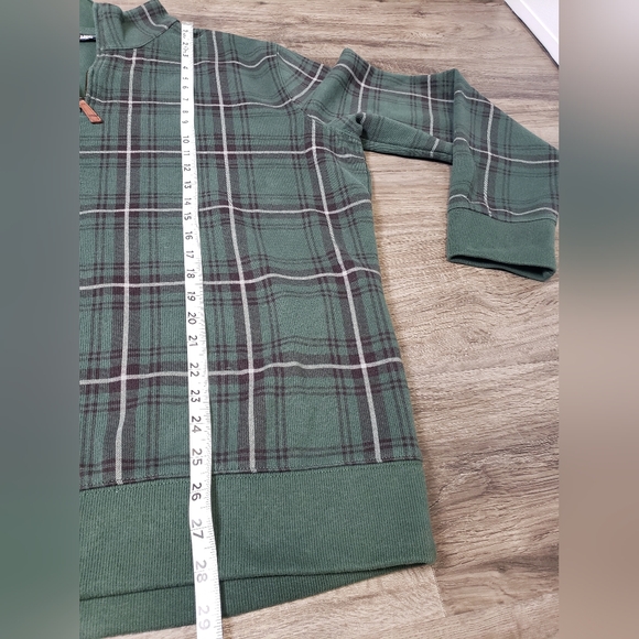 Land's End Men's XL Plaid Holiday Sweater 1/4 Zip Green Classic Business Office - Picture 5 of 6